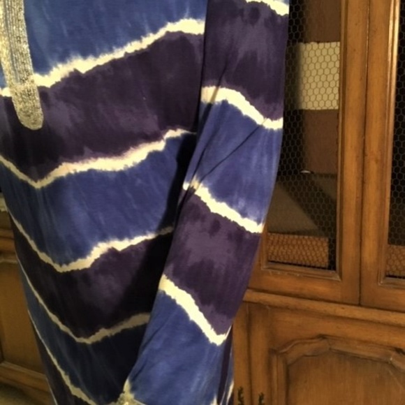 NEW INC GORGEOUS TIE DYE TUNIC TOP SEQUINS 1X - Picture 3 of 8